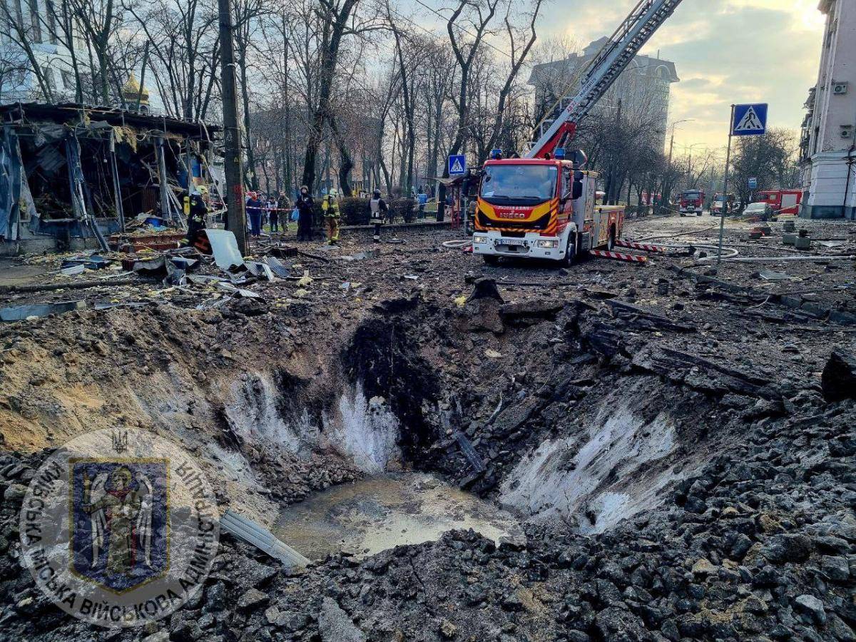 Разрушения в Киев от руските ракетни атаки